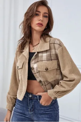 Color Block Plaid Jacket