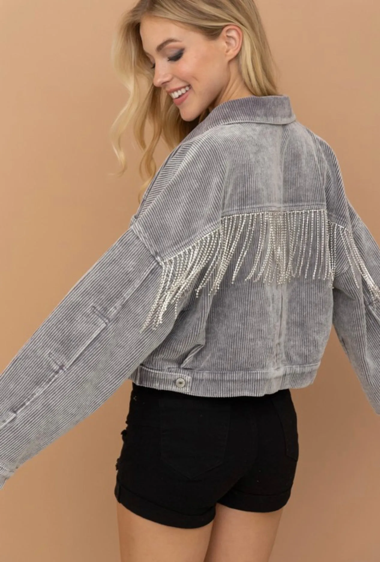 Cropped Fringed Jacket