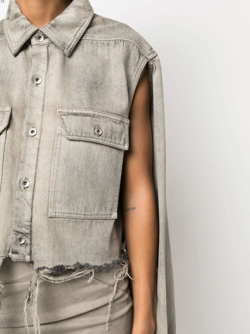 Cropped shirt jacket