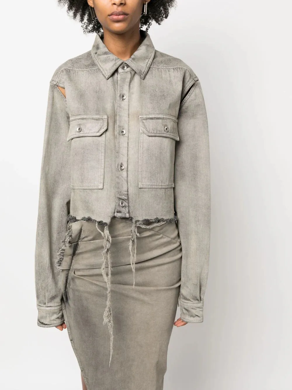 Cropped shirt jacket