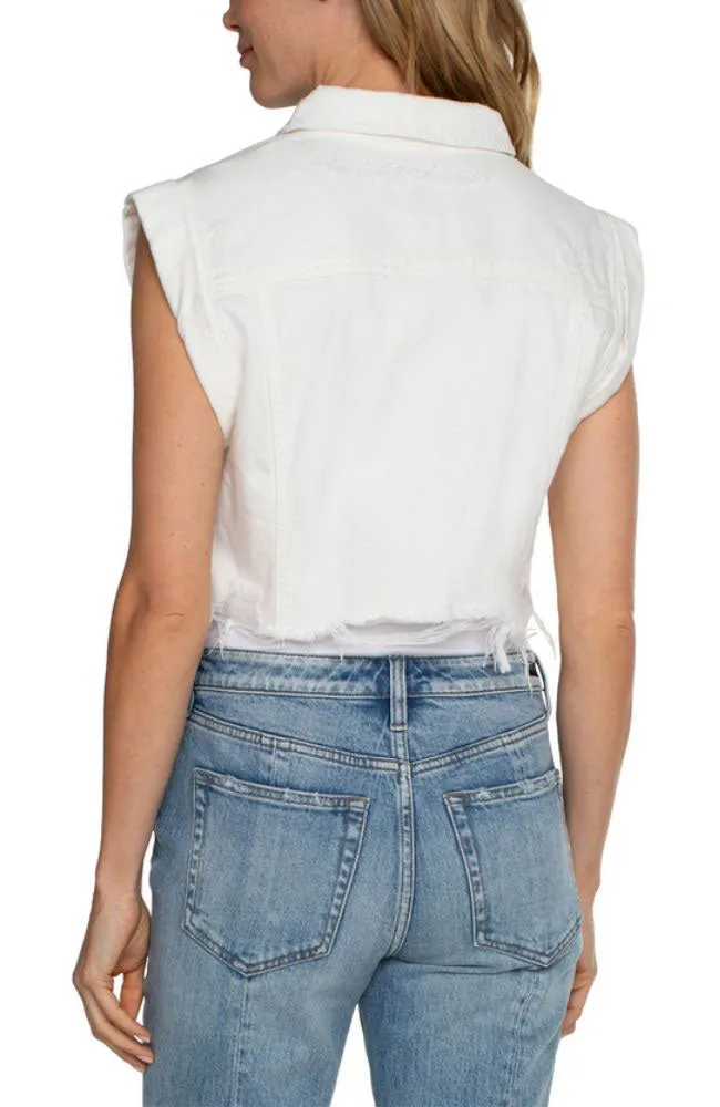 Cropped Sleeveless Jacket