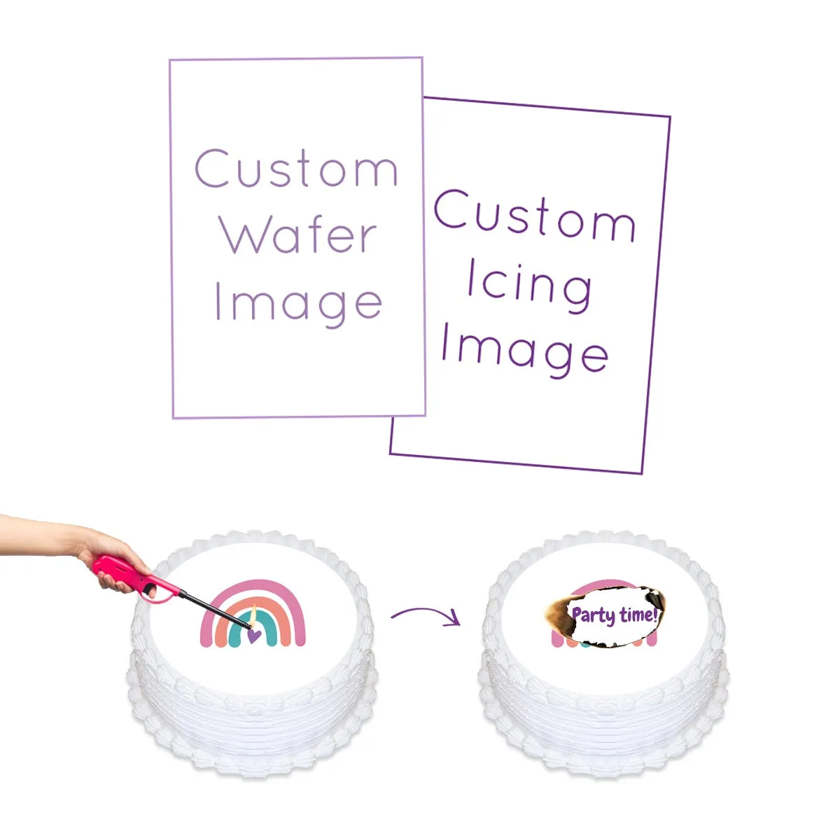 Custom Printed Burnaway Edible Cake Image
