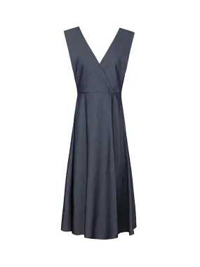 Deep V Neck Elastic Overall Midi Dress