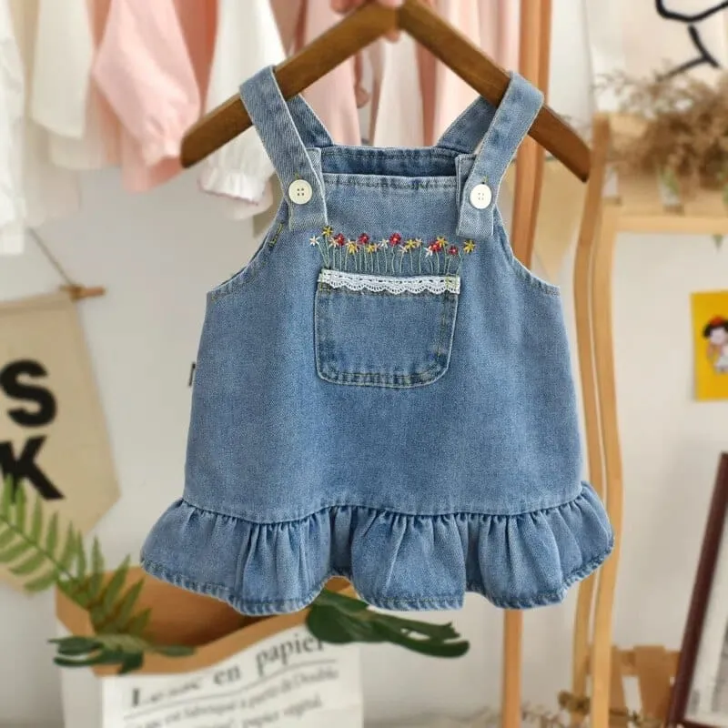 Denim Overall Dress Set