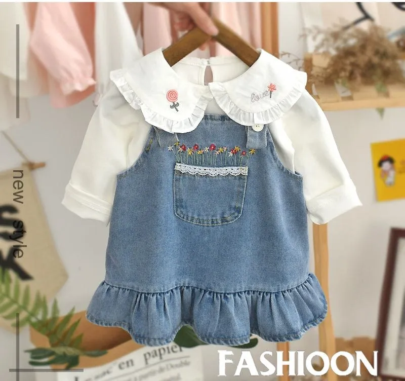 Denim Overall Dress Set