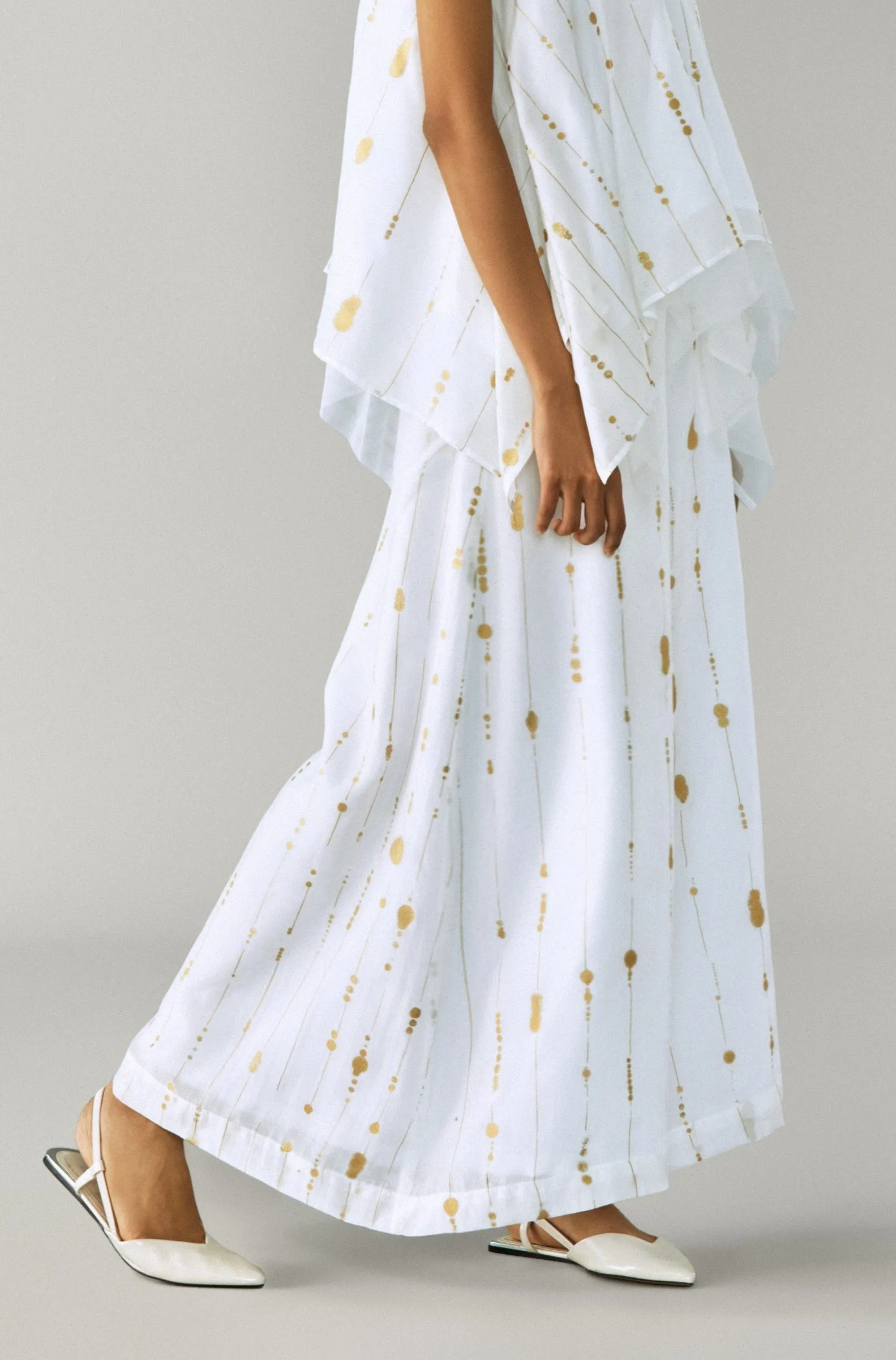 Dot and Line Flared Pants