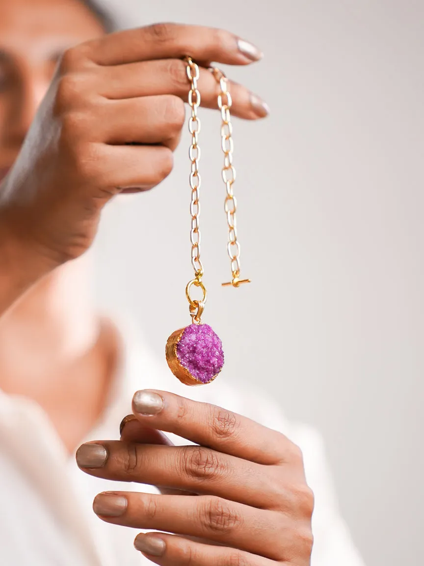 Druzy Pendant with Toggle Clasp