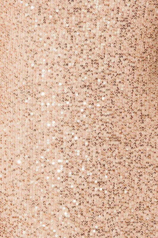 Elegant Champagne Sequin Dress