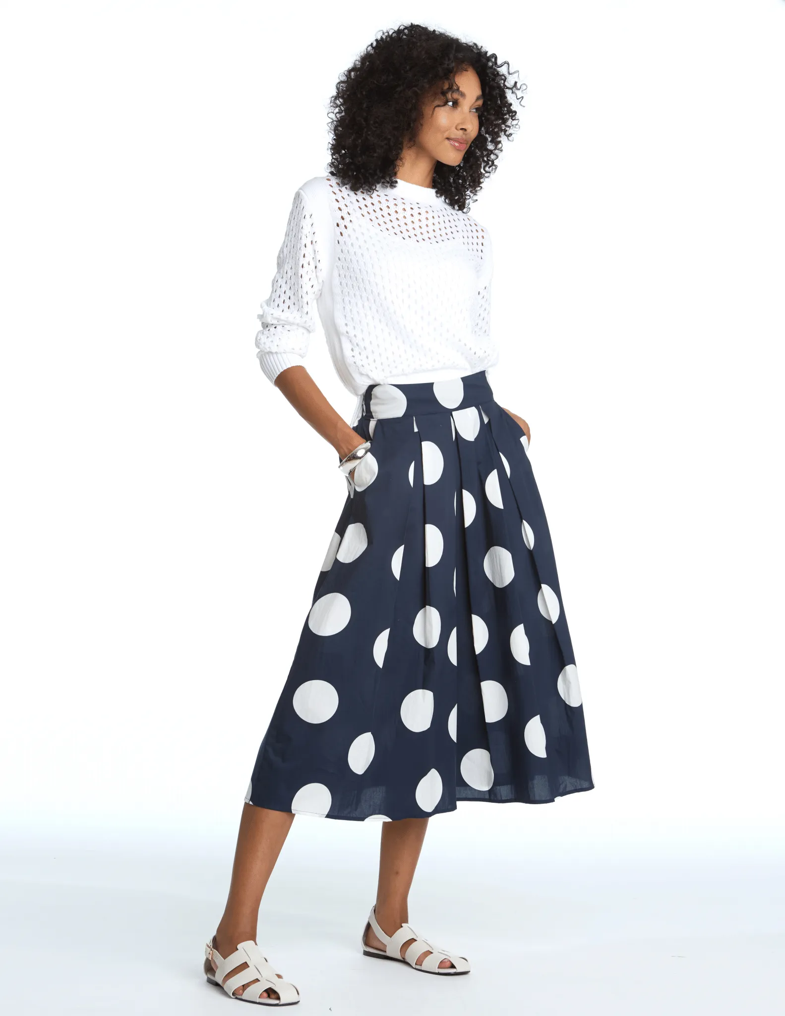 Elliott Lauren Dot Com Pleated Skirt