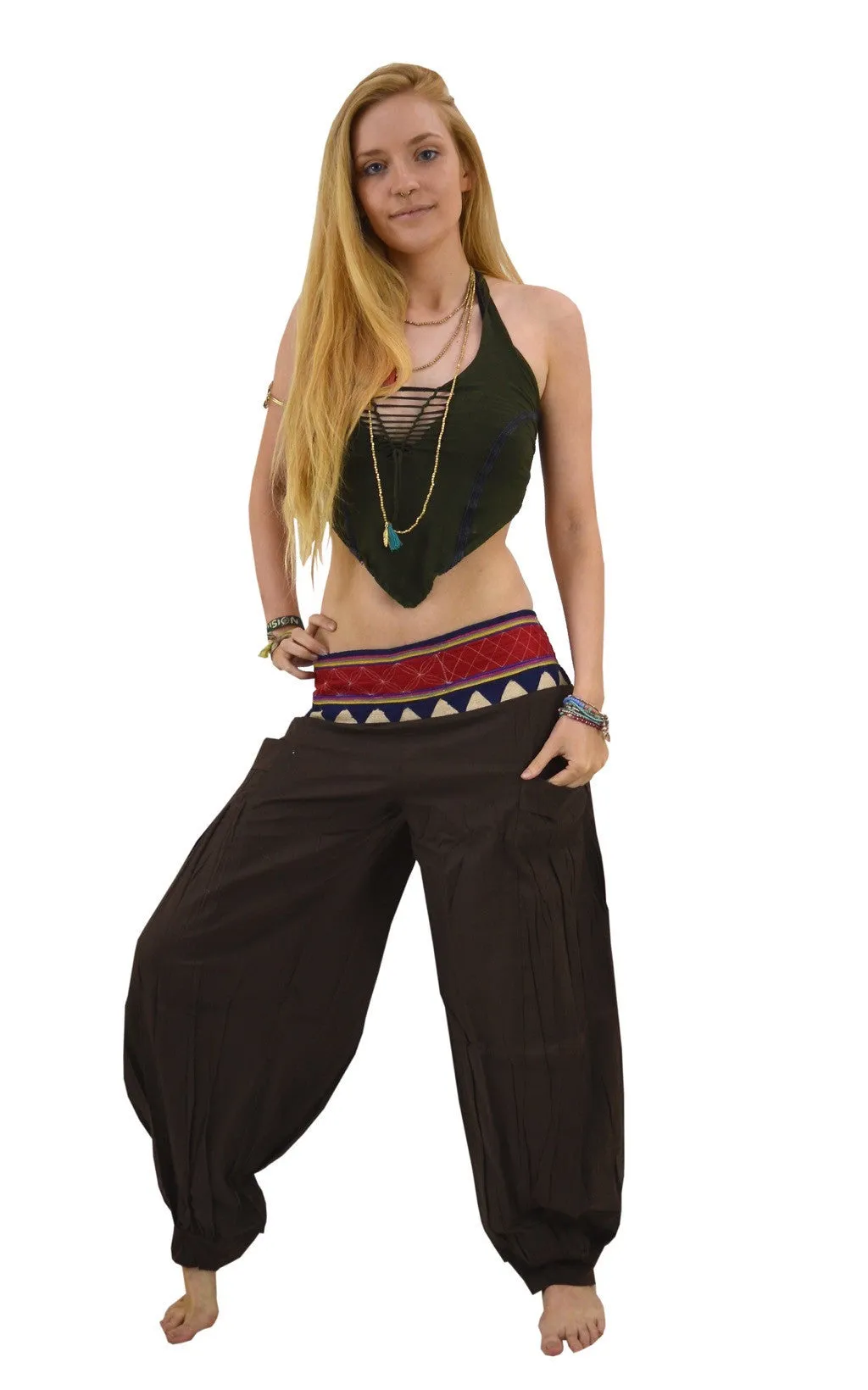 Embroidered Baggy Pants Good Karma