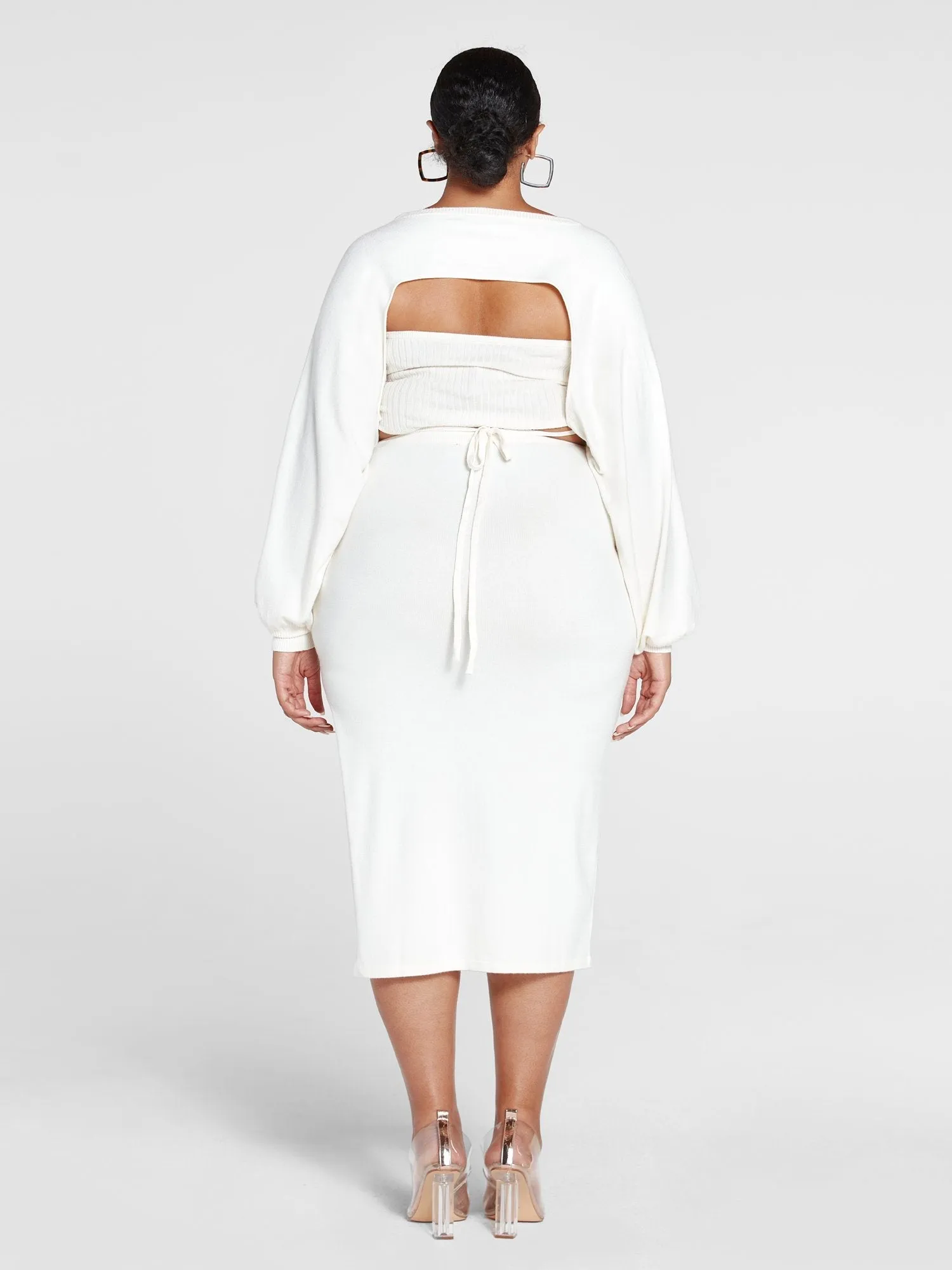 Fashion To Figure - Brigitte Ribbed Knit Cutout Midi Skirt