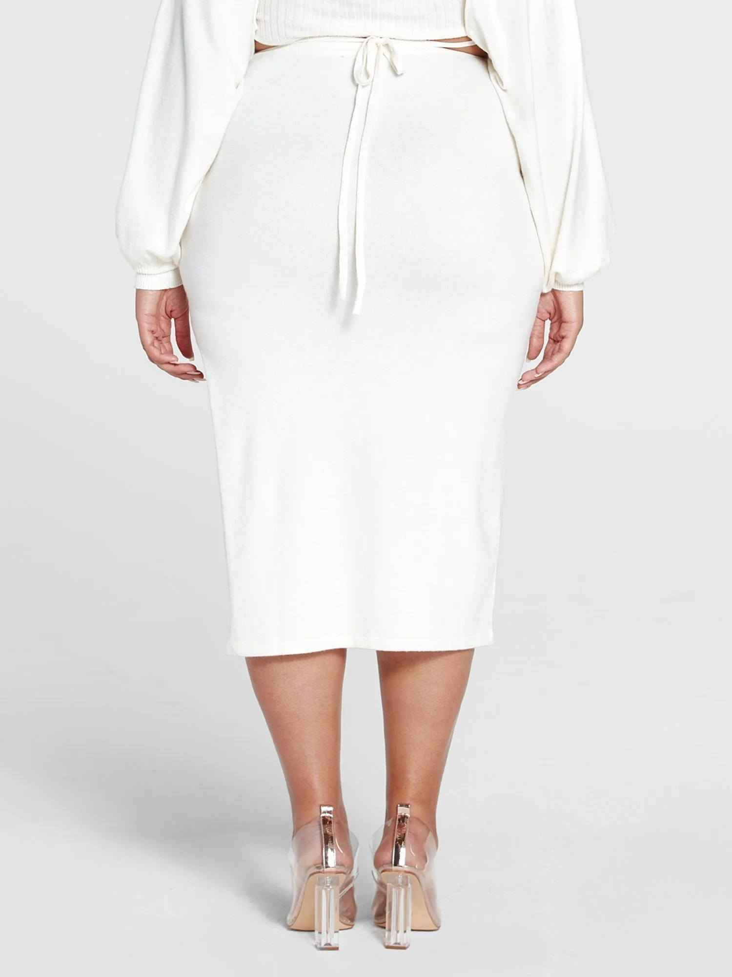 Fashion To Figure - Brigitte Ribbed Knit Cutout Midi Skirt