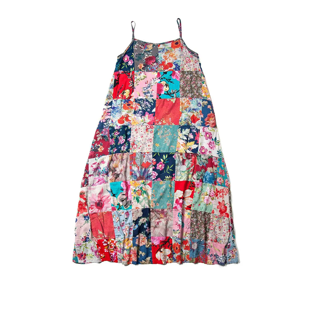 Floral Grid Sleeveless Dress