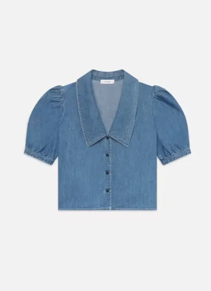 Frame Denim Sailor Blouse in Starlet