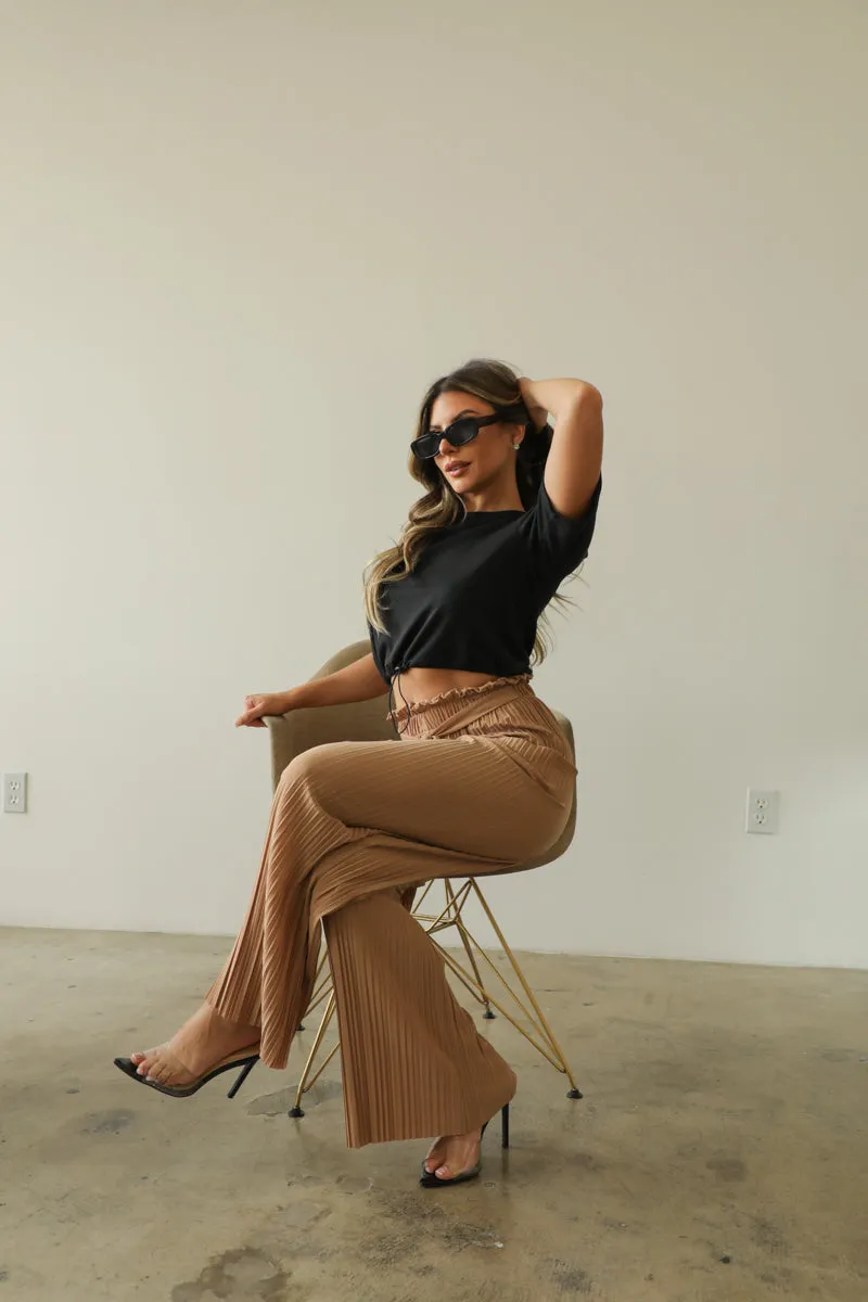 French Terry Toggle Drawstring Crop Top