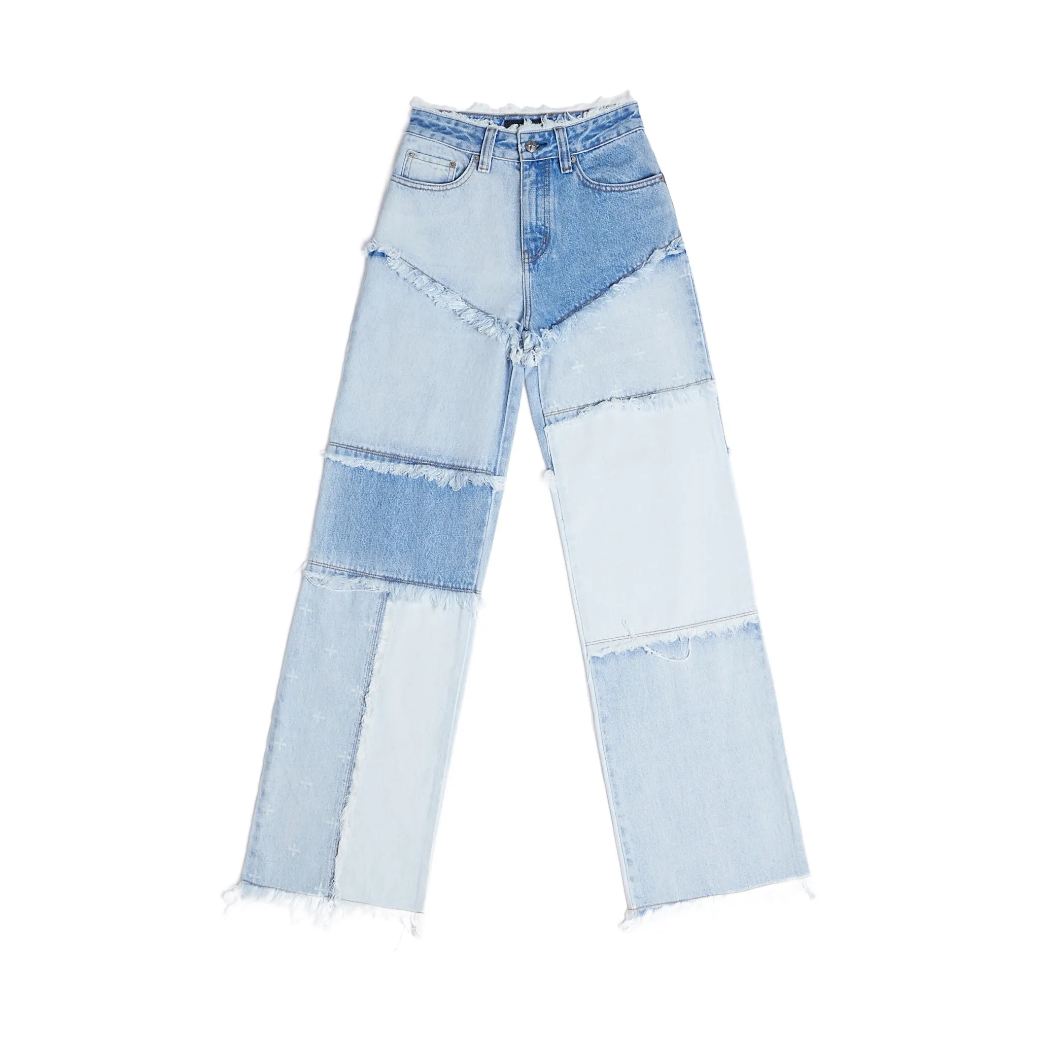 Garden Puzzle Blue Denim Jeans