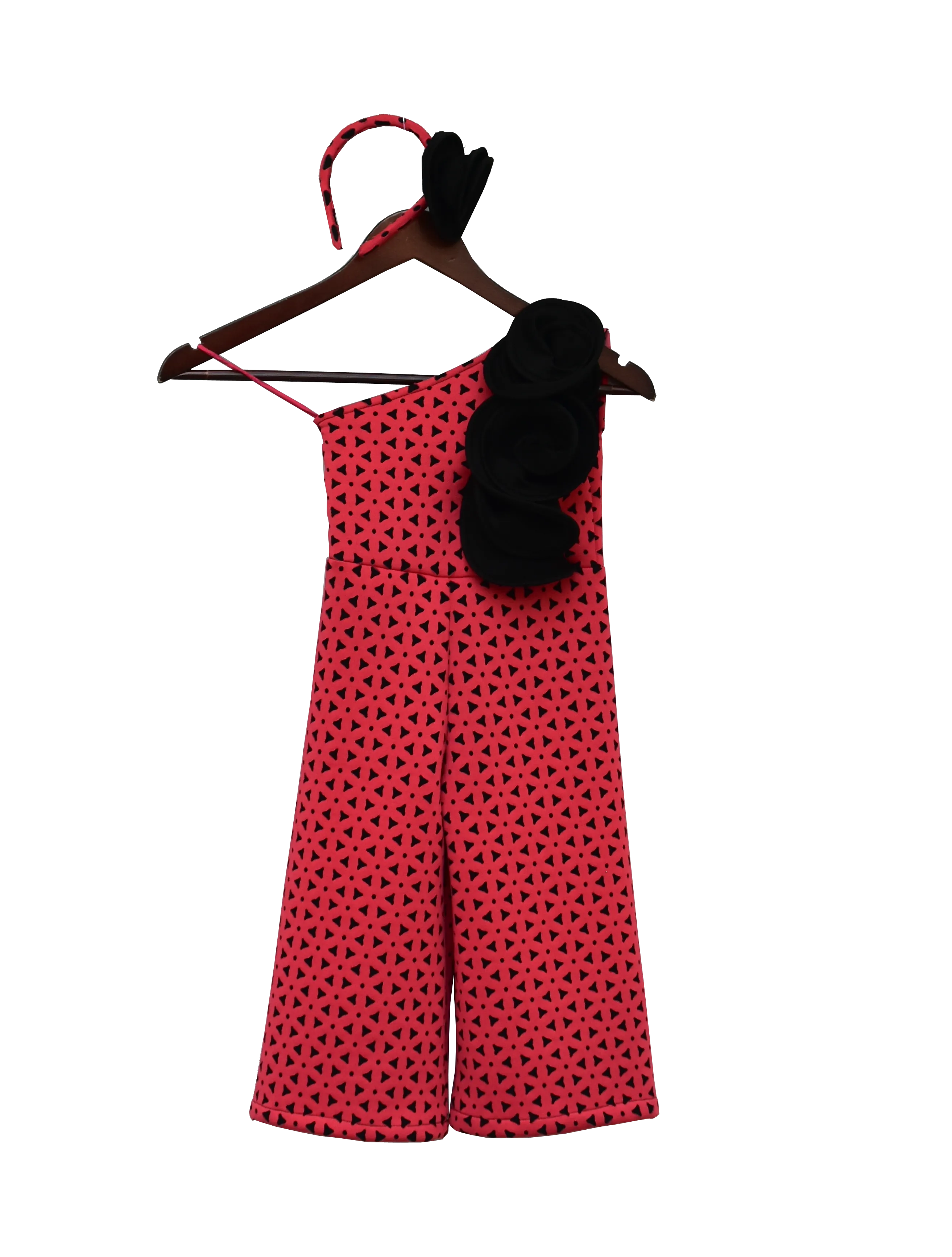 Girls Black & Pink Jumpsuit