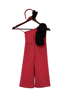 Girls Black & Pink Jumpsuit
