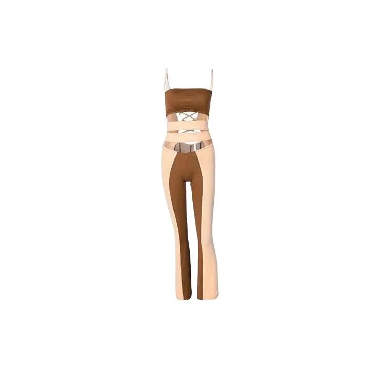 Going All Out Hollow Out Jumpsuit - Brown