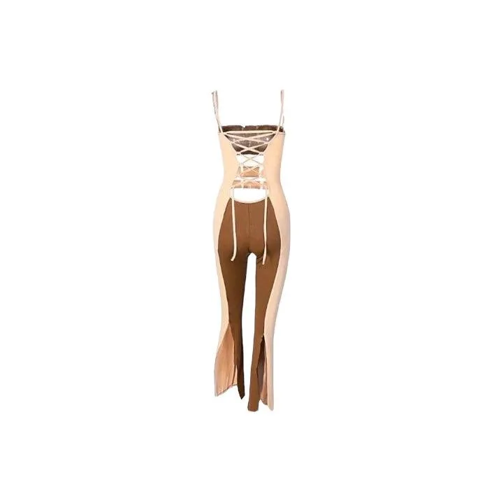 Going All Out Hollow Out Jumpsuit - Brown