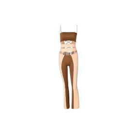 Going All Out Hollow Out Jumpsuit - Brown