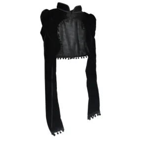 Gothic Cropped Black Velvet Jacket