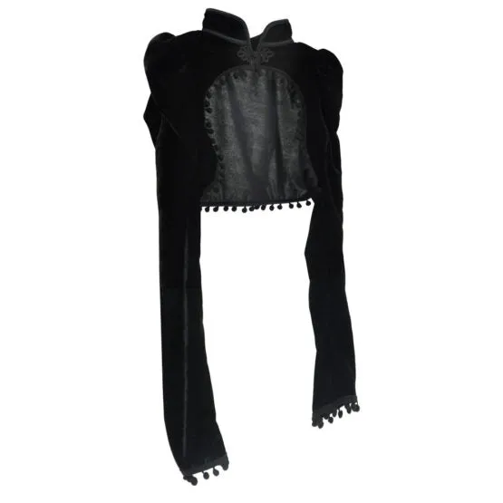 Gothic Cropped Black Velvet Jacket