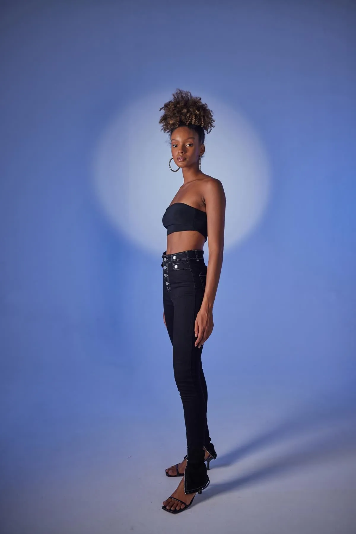 HLLY Women Split Jean Pants Black - Mâcon