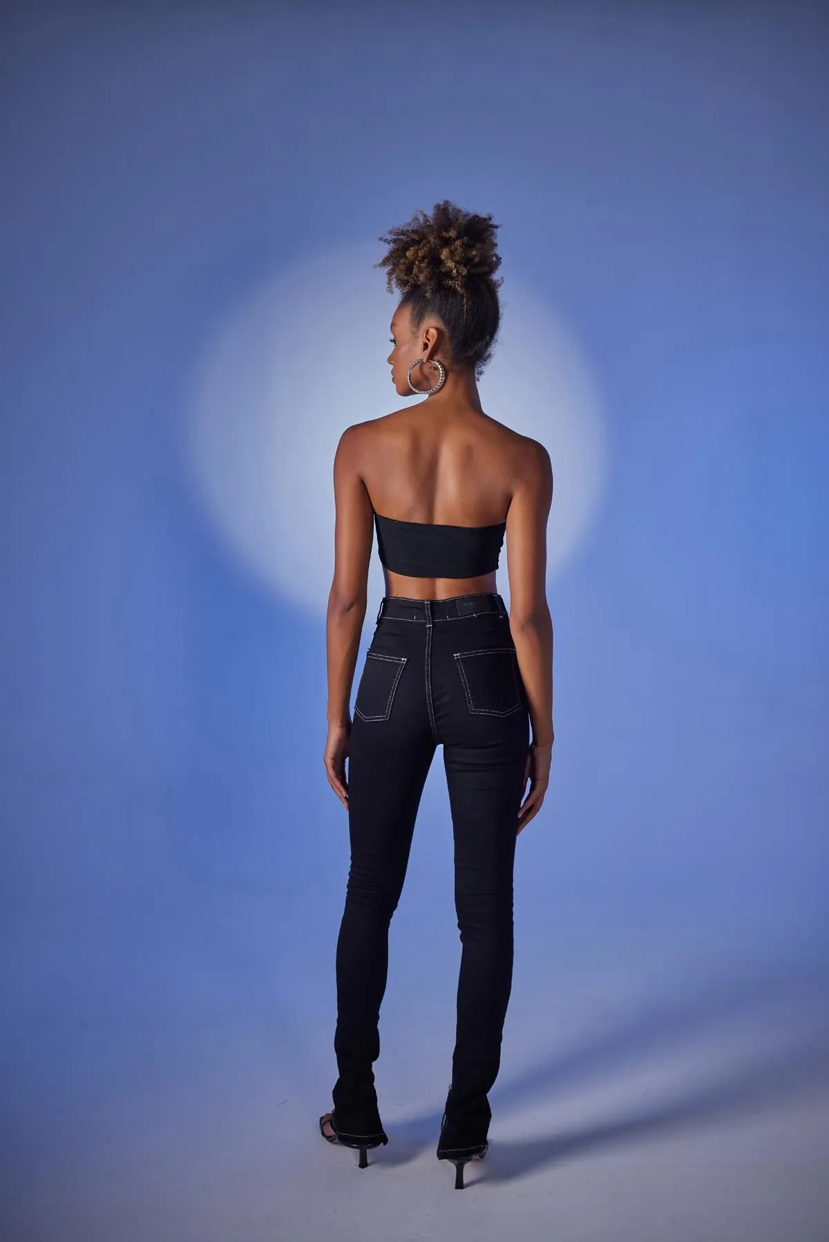 HLLY Women Split Jean Pants Black - Mâcon