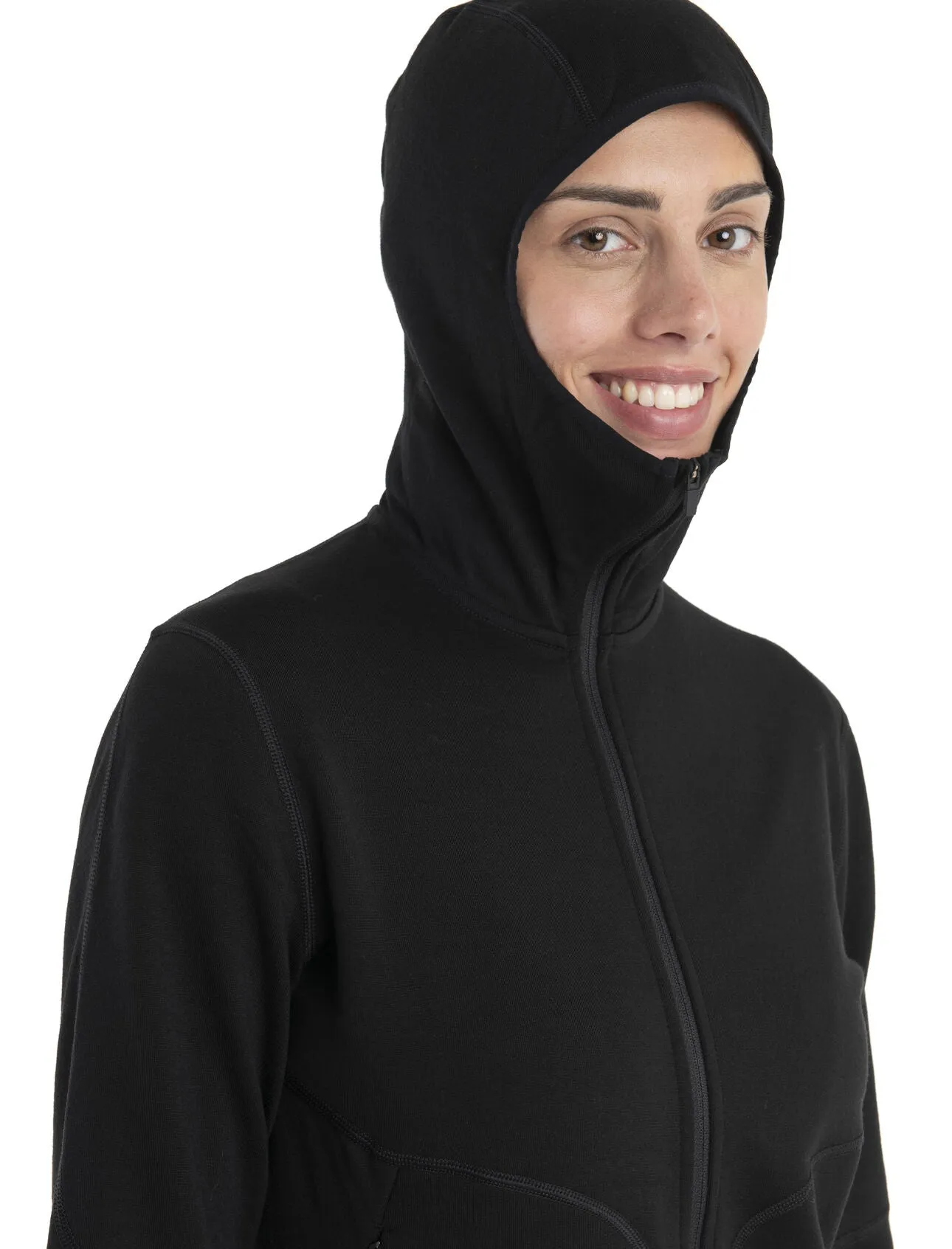 Icebreaker Womens 560 RealFleece Elemental II LS Zip Hood