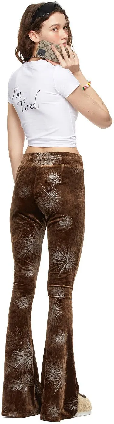 I'm Sorry by Petra Collins SSENSE Exclusive Brown Flare Devore Lounge Pants