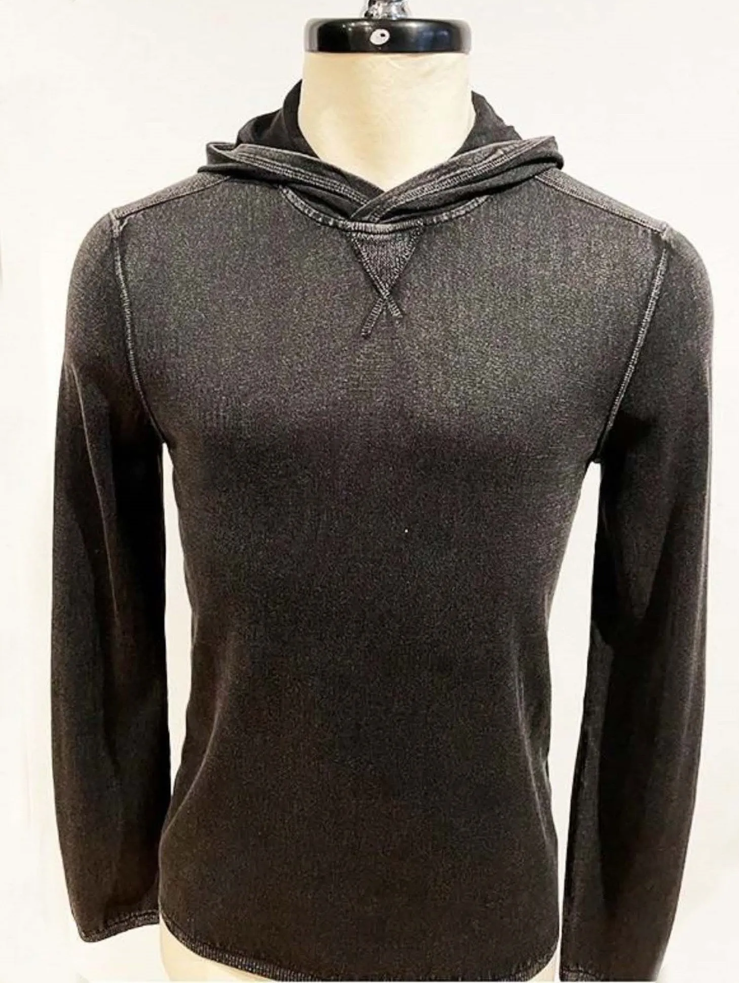 John Varvatos Canton Mercerized Pullover Hoody - Black