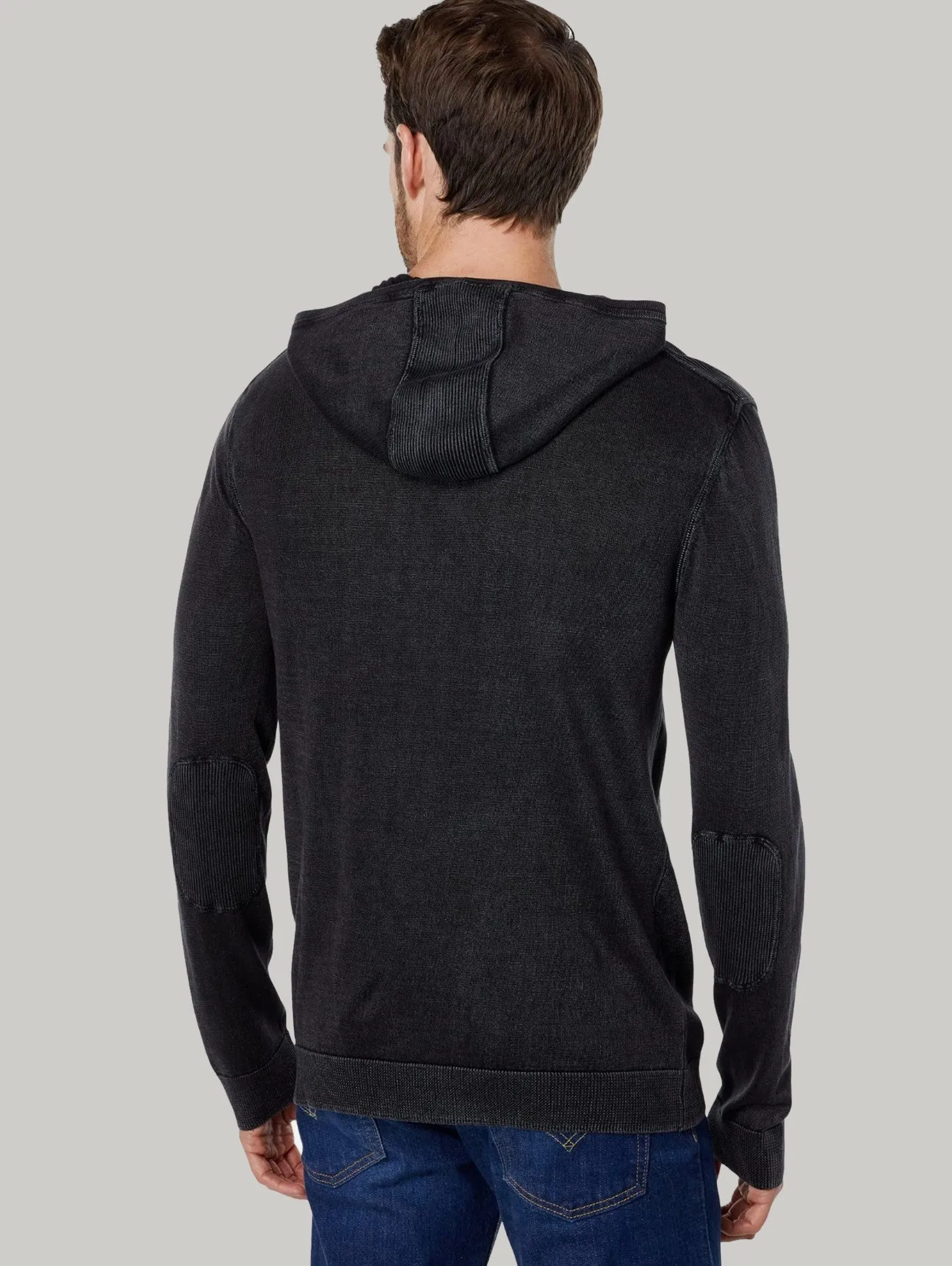 John Varvatos Canton Mercerized Pullover Hoody - Black