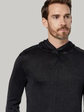 John Varvatos Canton Mercerized Pullover Hoody - Black