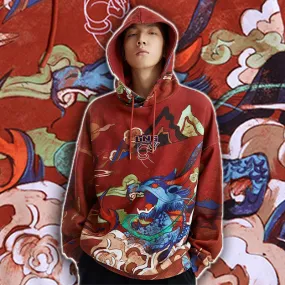 Kirin Cloud Red Pullover Hoodie