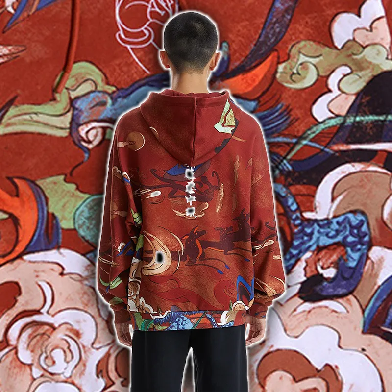 Kirin Cloud Red Pullover Hoodie