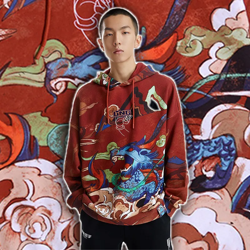 Kirin Cloud Red Pullover Hoodie
