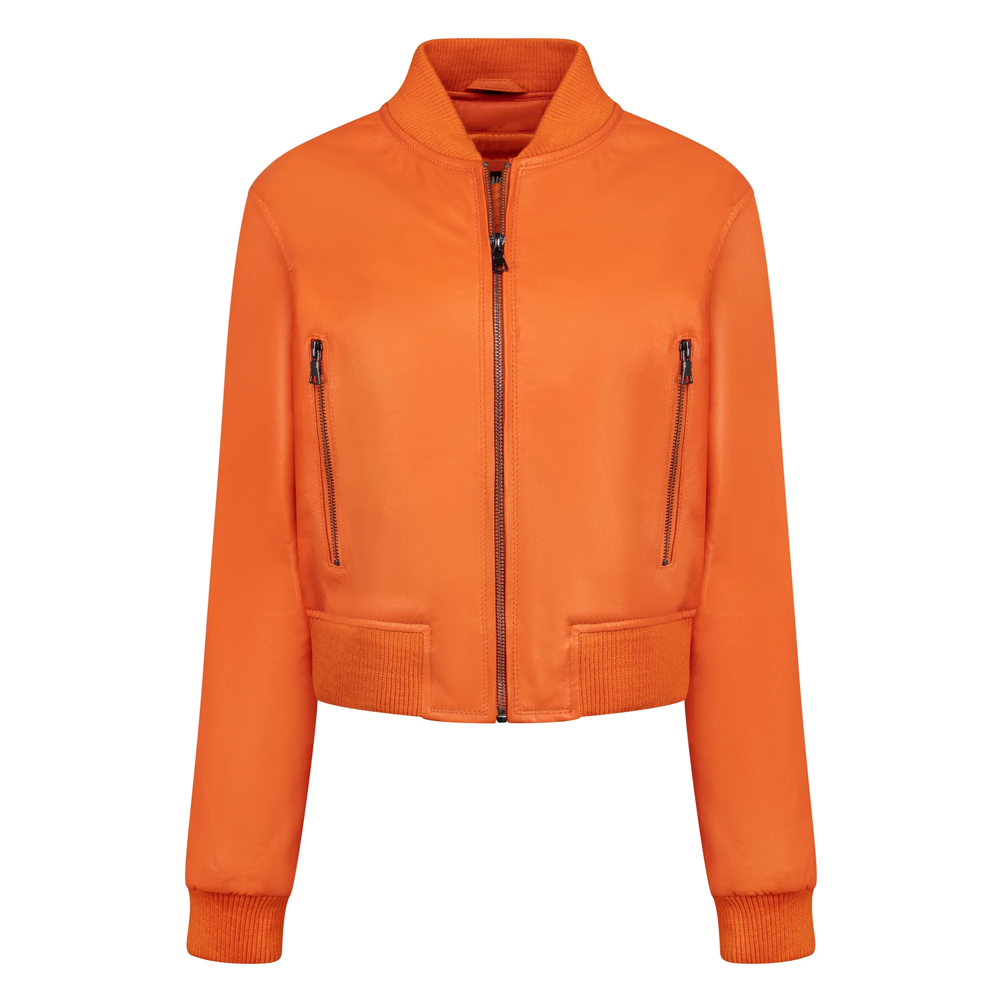Ladies cropped leather jacket Style # 1018