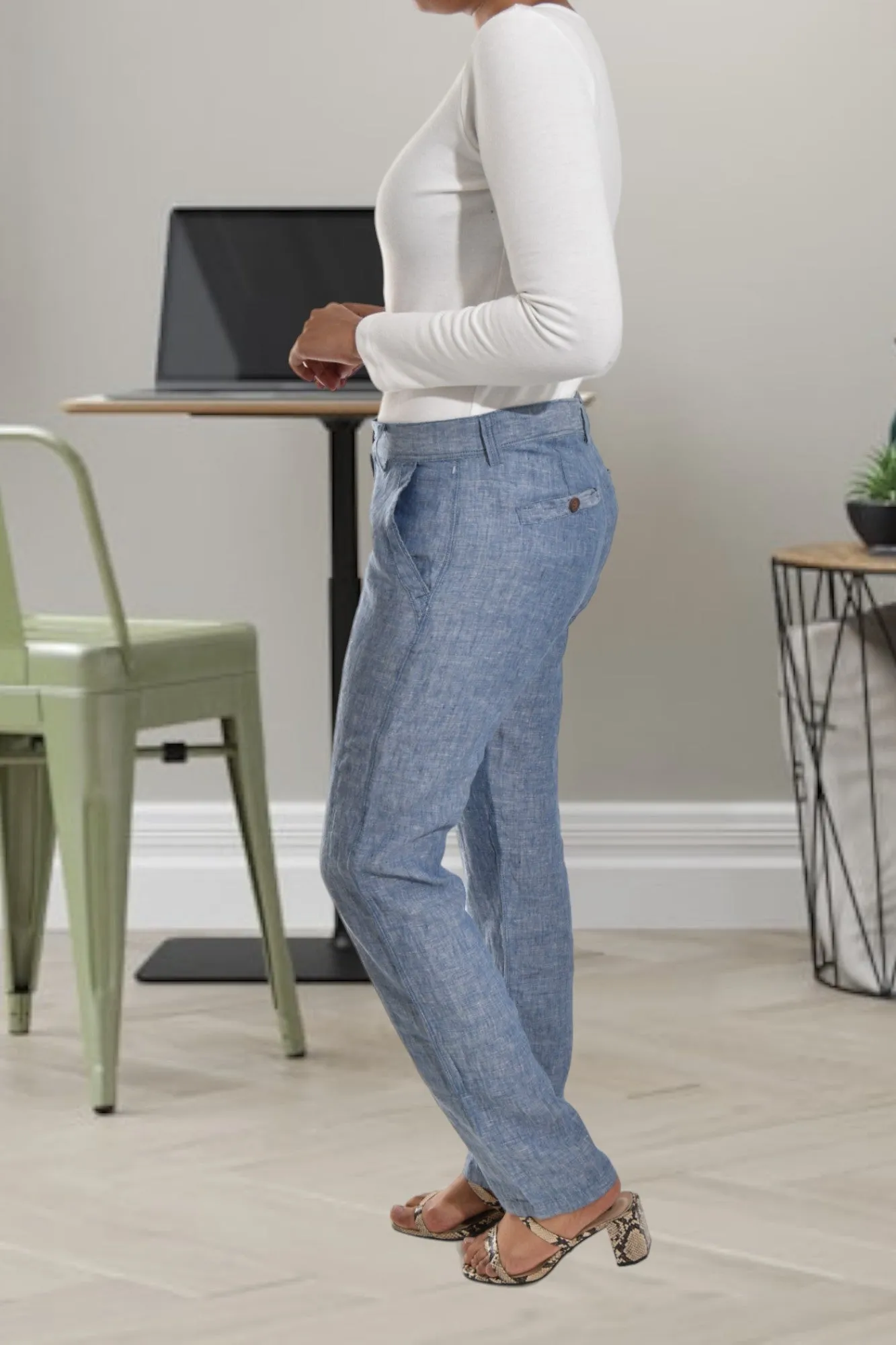 Ladies Navy Pocket Pants