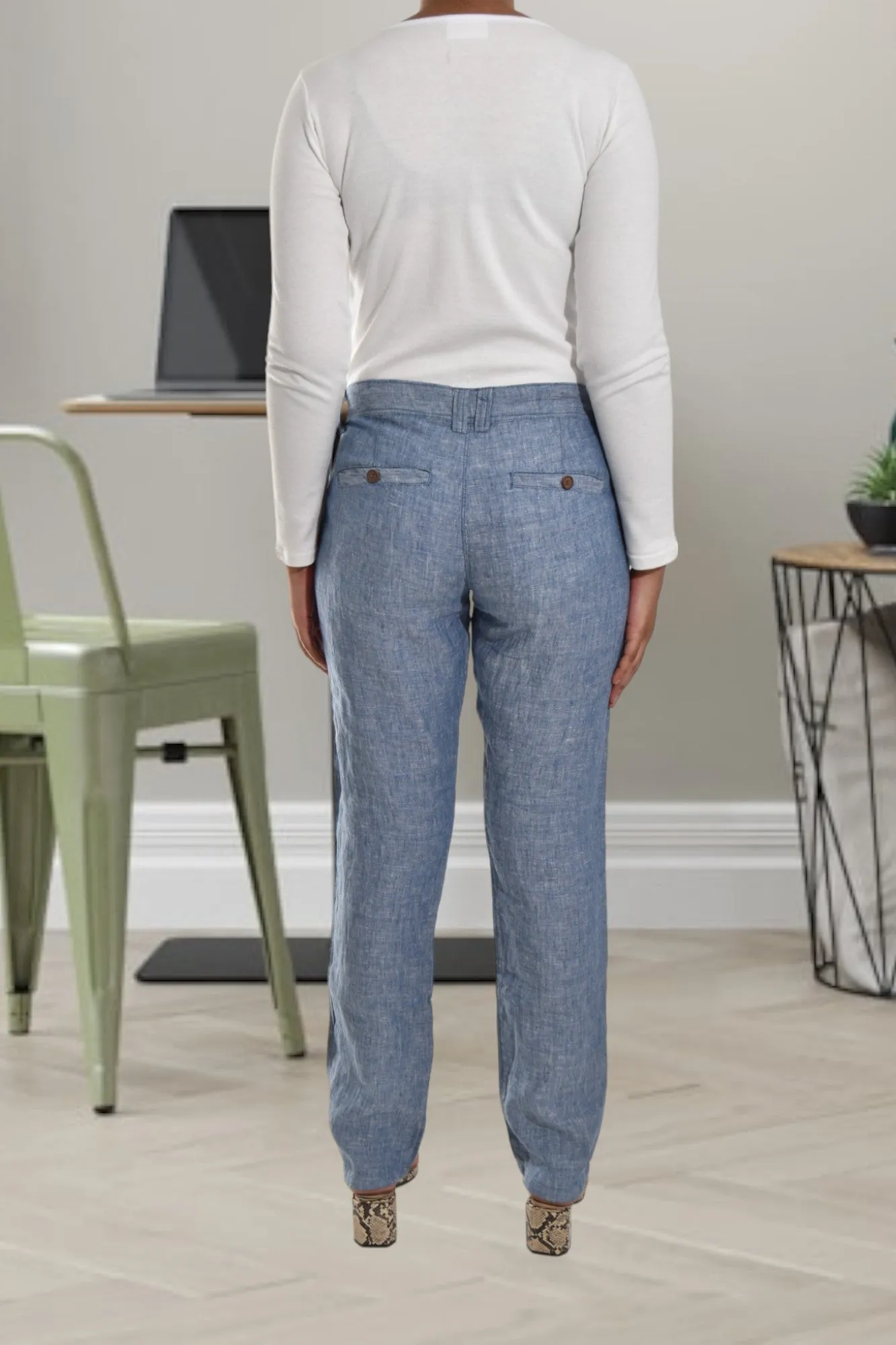 Ladies Navy Pocket Pants
