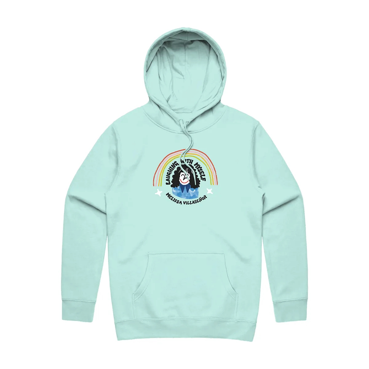 Laughing With Myself Podcast Mint Hoodie