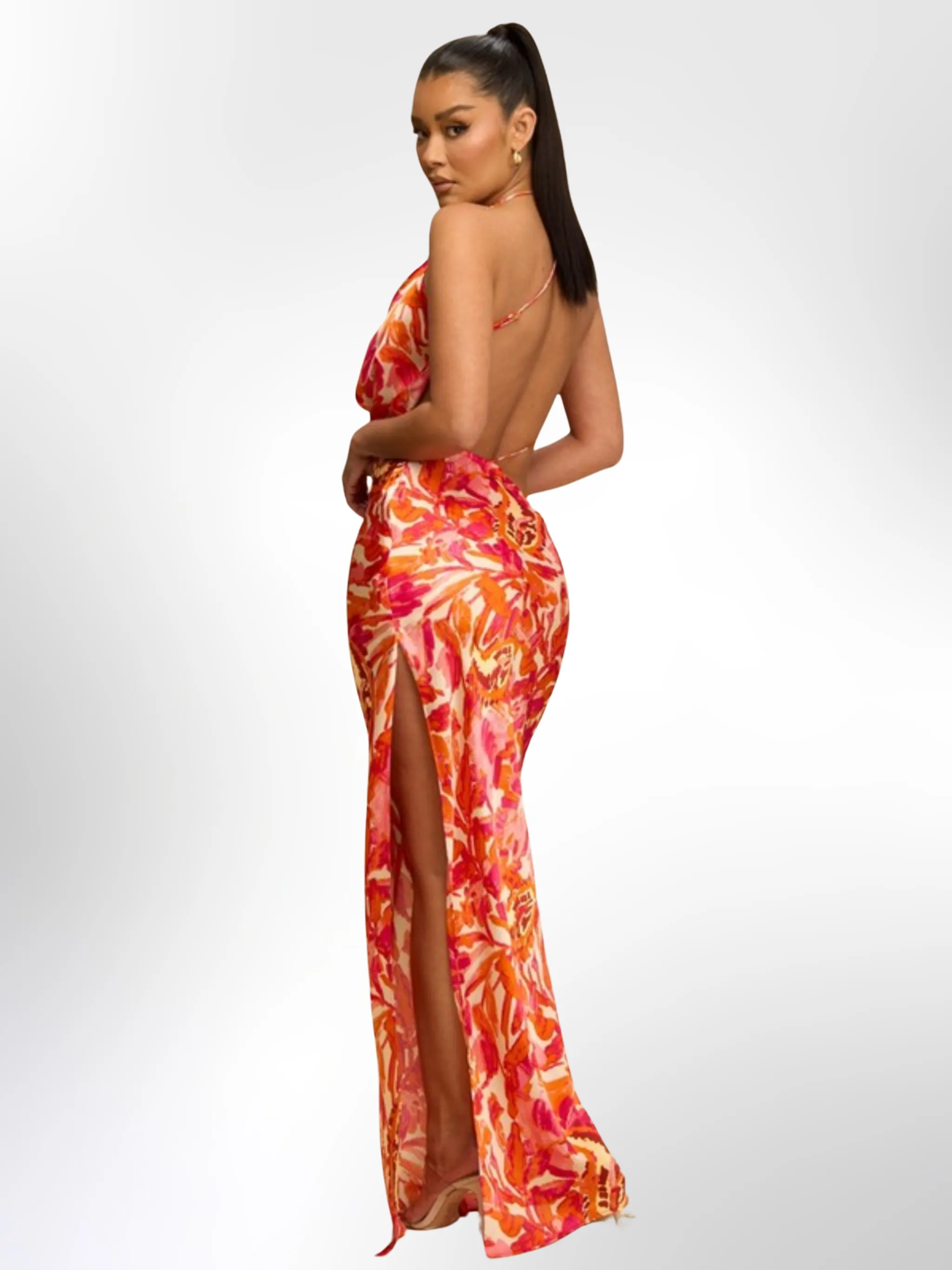 Layla Satin Cowl Neck Maxi Dress