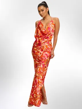 Layla Satin Cowl Neck Maxi Dress