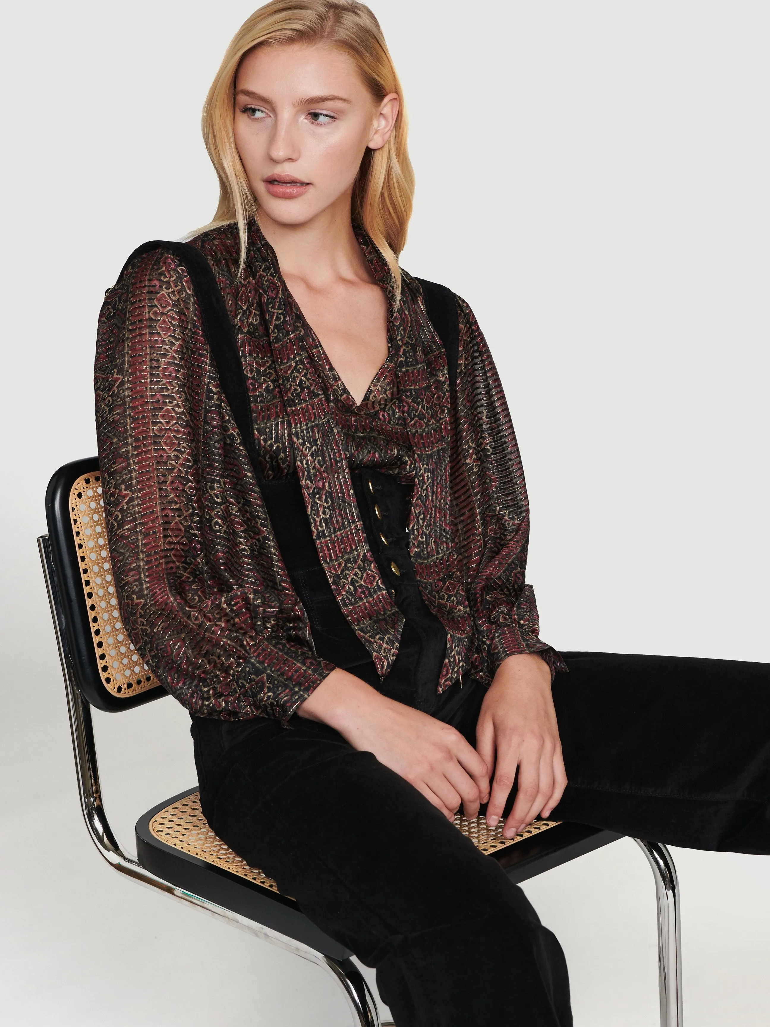 Le Velveteen Cummerbund Jumpsuit