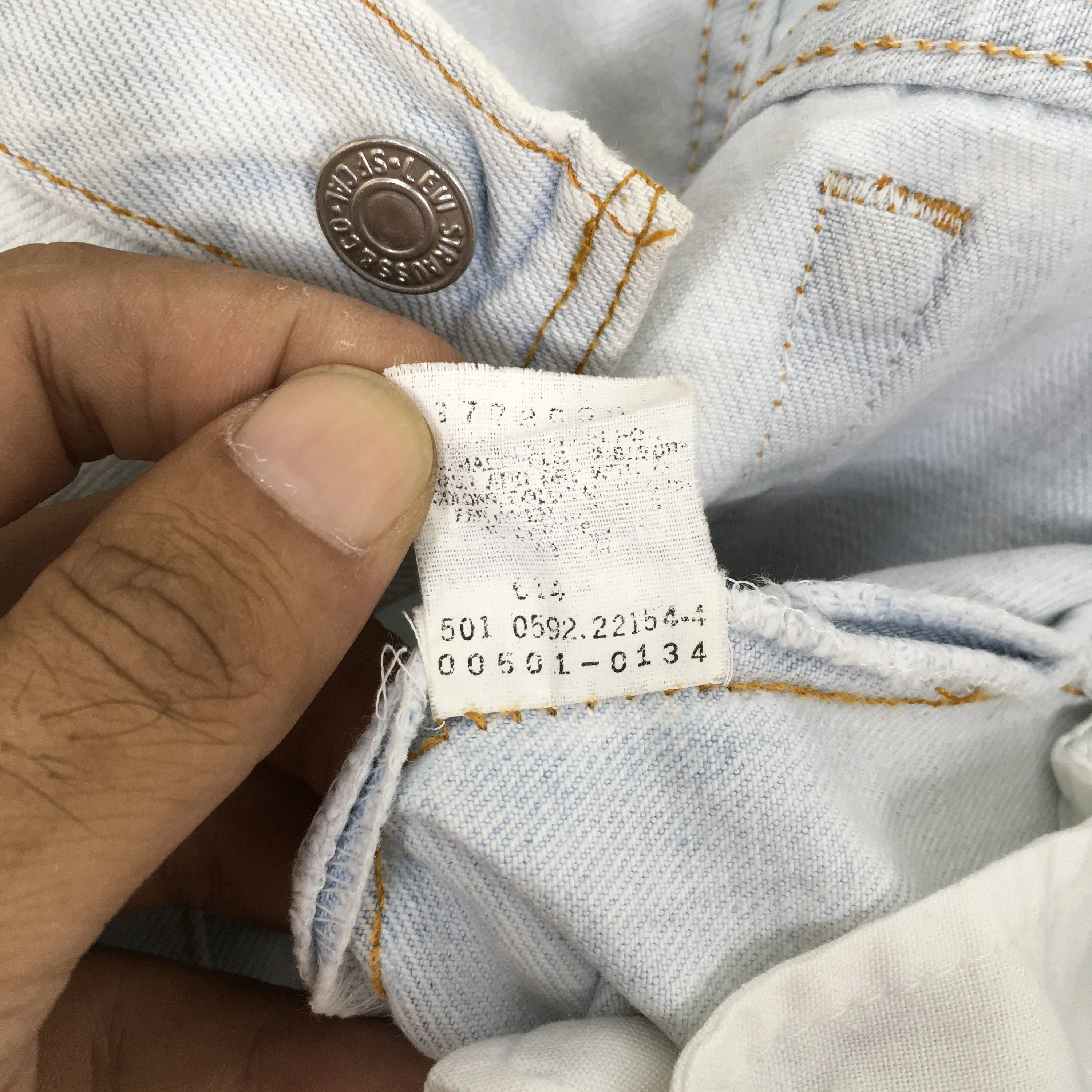 Levi's 501 Faded Pale Blue Jeans Size 28x30