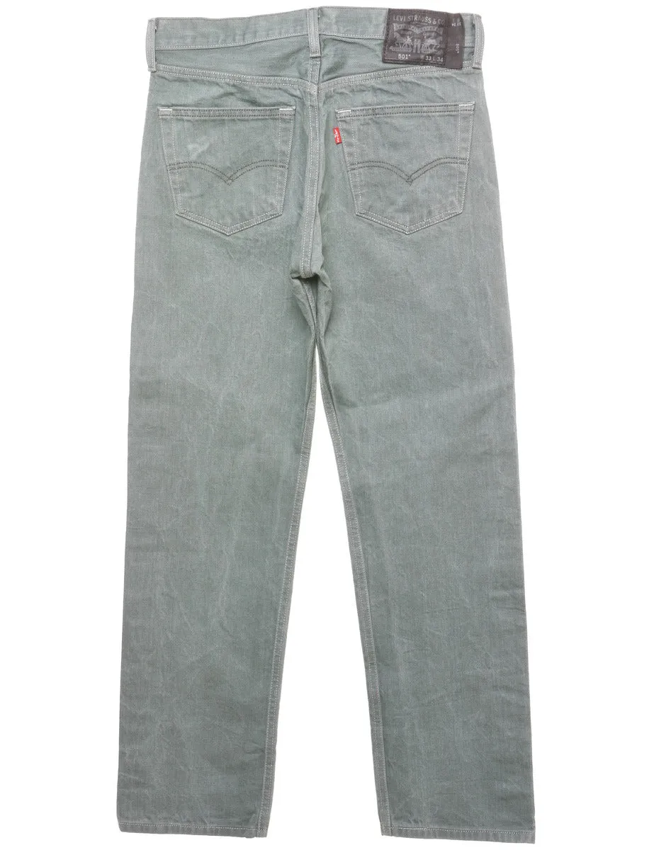 Levi's 501 Light Green Straight-Fit Jeans - W33 L34