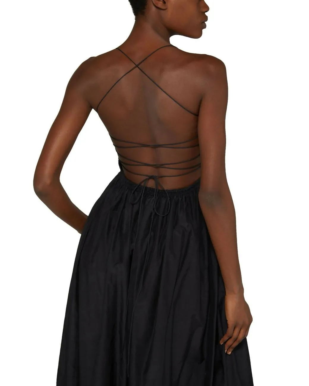 Matteau Shirred Lace-Up Dress