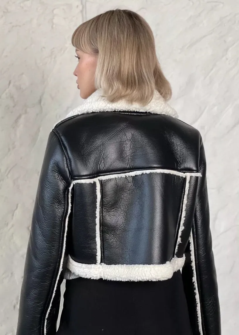 Melva Eco-Leather Cropped Jacket