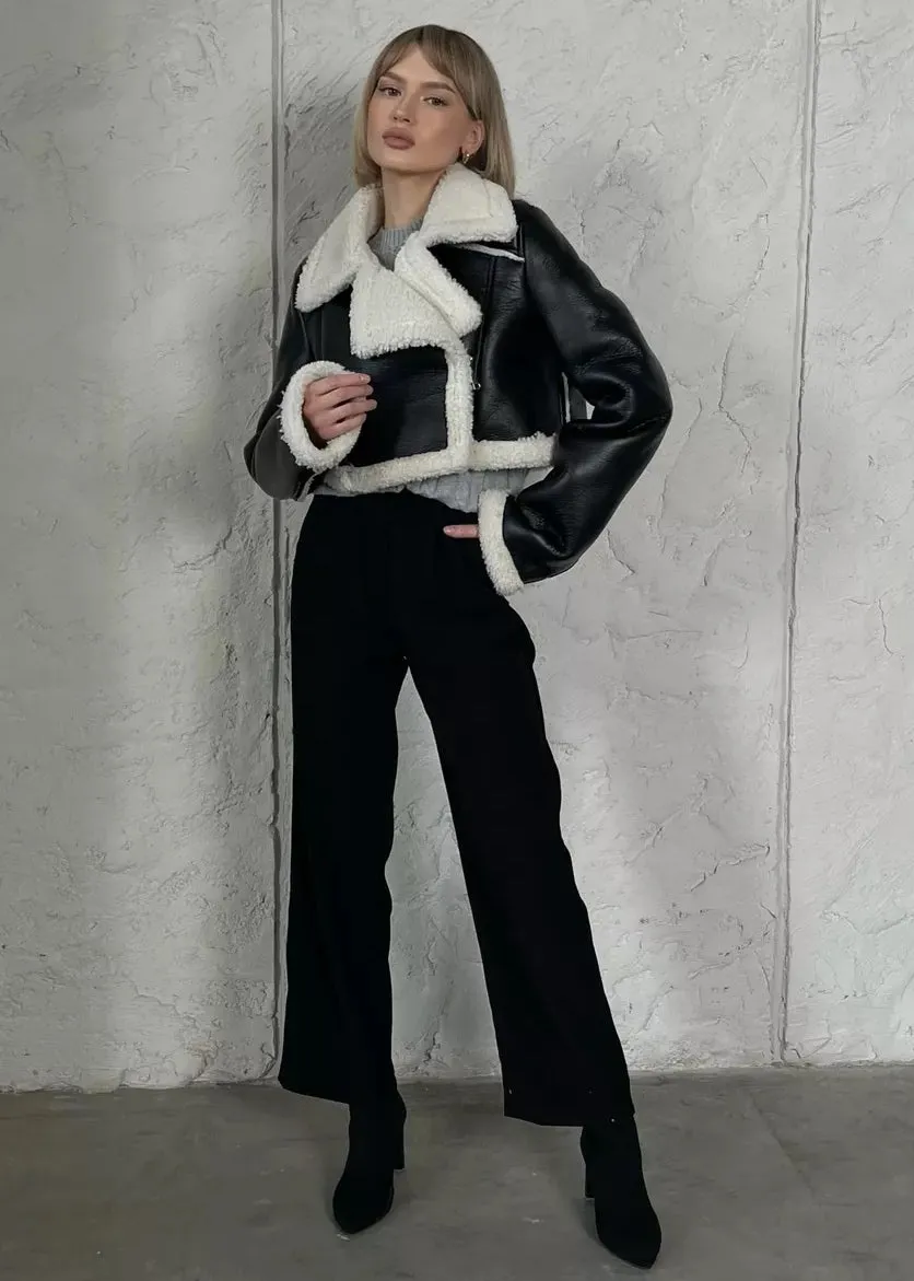 Melva Eco-Leather Cropped Jacket