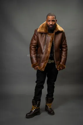 Men's B-3 Bomber Classic Sheepskin Shearling [Brown]
